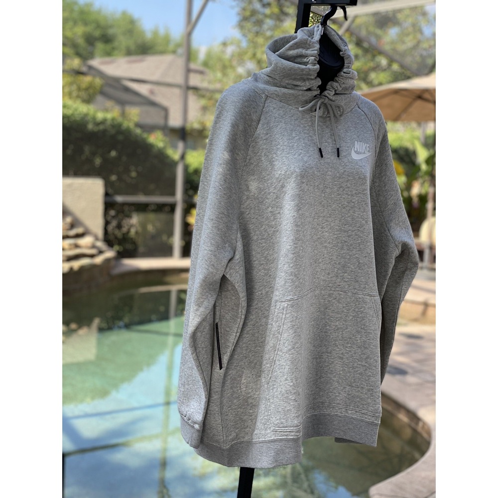Nike Rally Fleece Pullover Hoodie Gray Women 3X AR2804-050 NWT - Picture 2 of 8